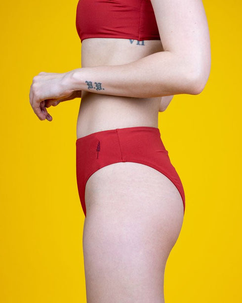 Treekini Bottom High Waist Women Bloodstone Red